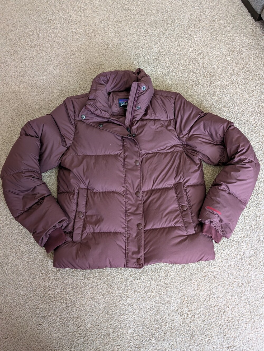 Patagonia Silent Down Jacket in Dark Ruby - Small, EUC